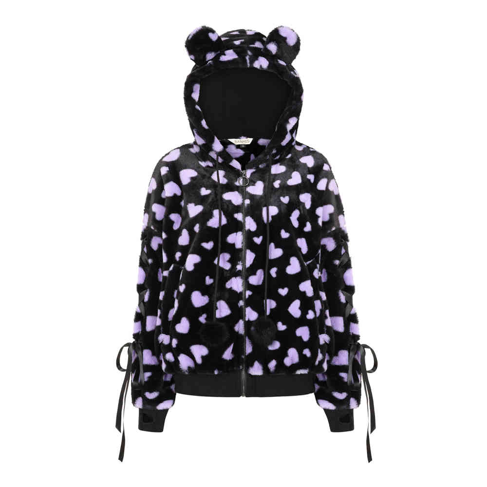 Banned - Nanami Veste zip Ã  capuche - Noir/Violet